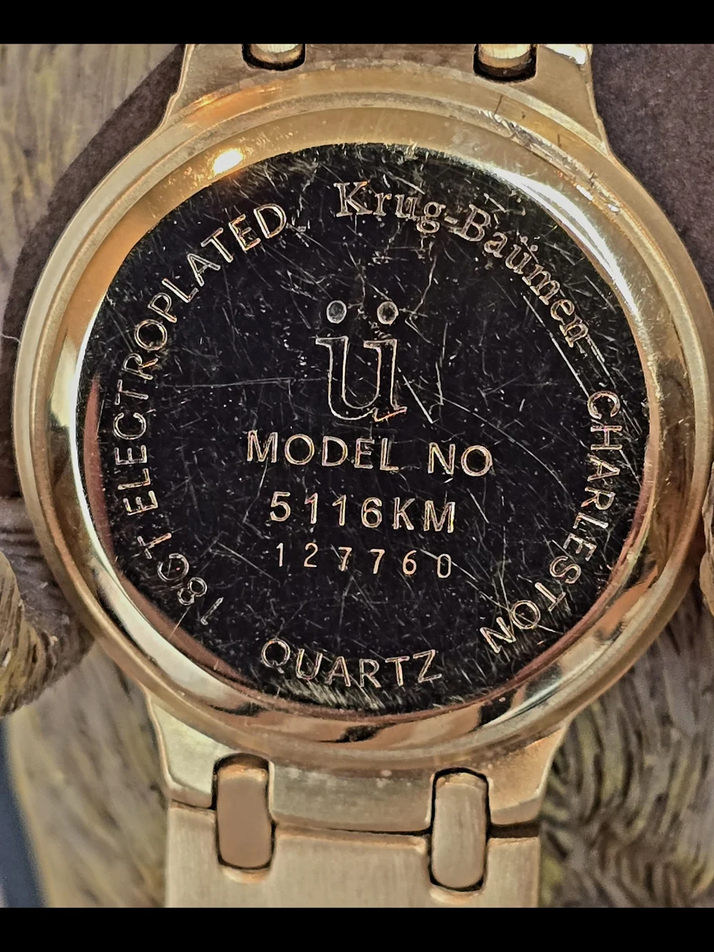 Y2K Krug-Baümen Charleston Watch With White Dial
